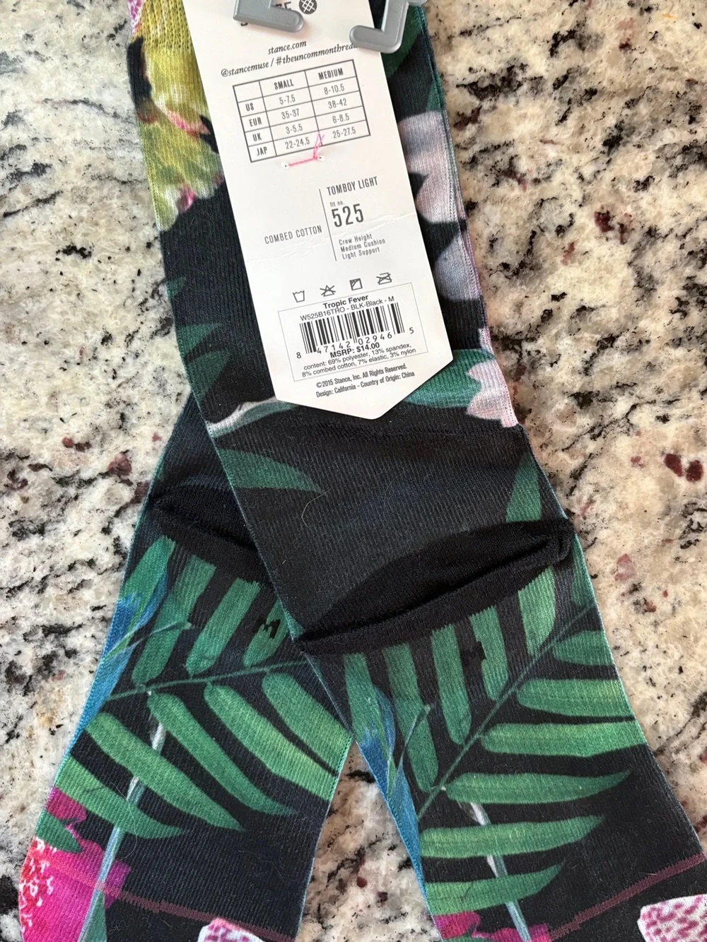 Stance Floral Crew Socks - Pink, Blue, Green